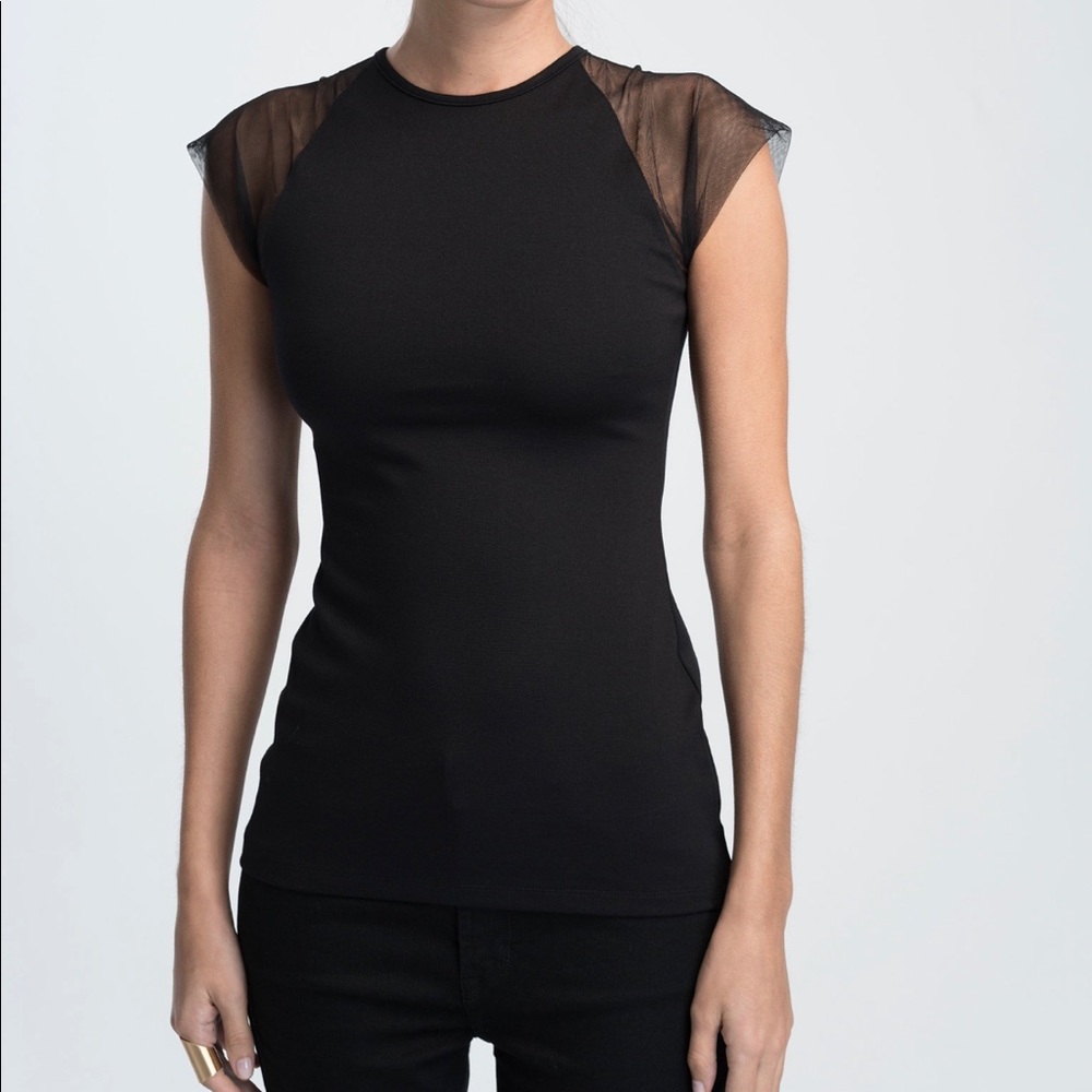 Marcellamoda Mesh sleeve top XS